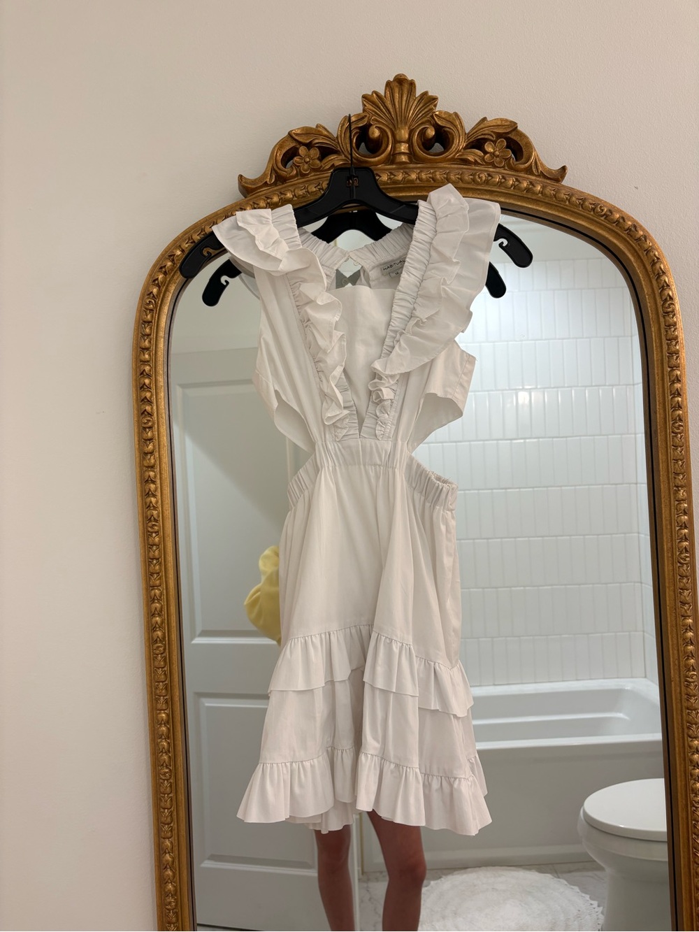 Dillards white ruffle open dress!!